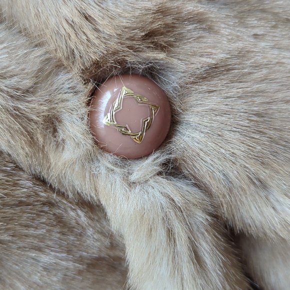 Vintage 1960s Faux Fur Beige Mink Style Cropped Coat Cut Fur Tissavel - Picture 6 of 10